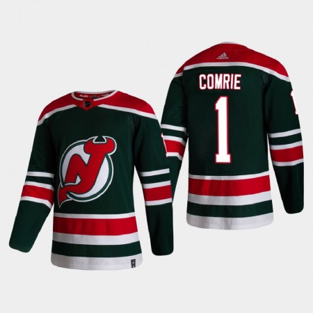 Pánské Hokejový Dres New Jersey Devils Dresy Eric Comrie 1 2020-21 Reverse Retro Authentic